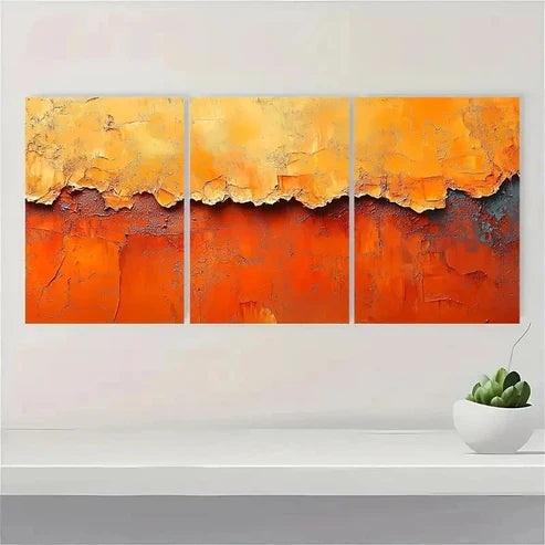 3pcs Orange Canvas Abstract Wall Art Set Canvas Unframed – High Quality Print 100% Australian Made Wall Canvas
