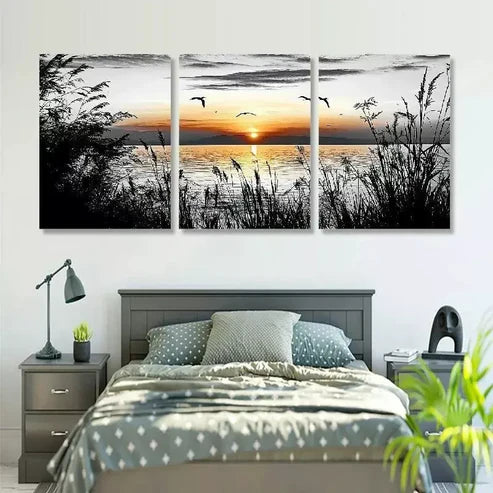 3pcs Abstract Modern Black and White Nature Canvas Unframed - High Quality Print 100% Australian Made Wall Canvas
