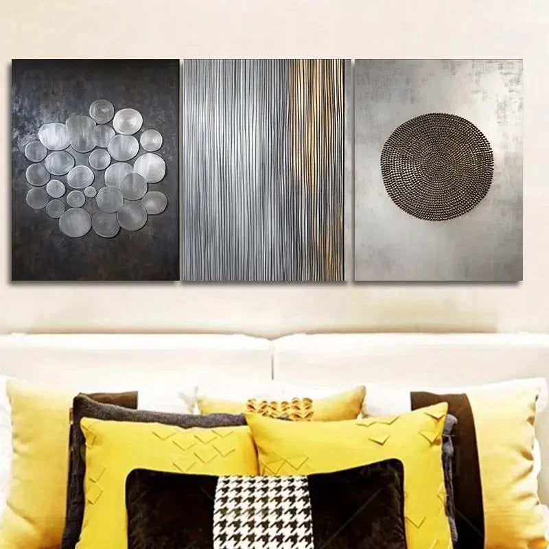 3pcs Art Decoration Classic Modern Style Metal Print Ready to Hang Art