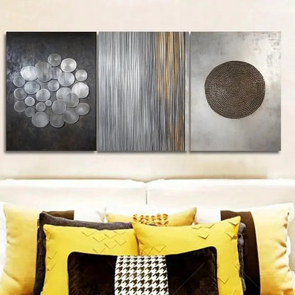 3pcs Art Decoration Classic Modern Style Metal Print Ready to Hang Art