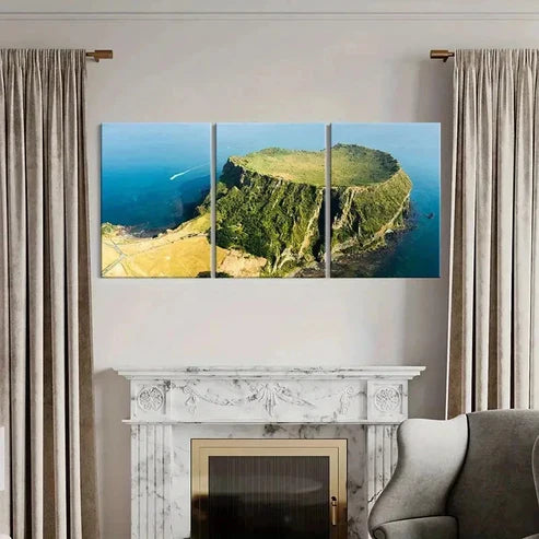 3pcs Island Seongsan Ilchulbong Wall Art Canvas Unframed - High Quality Print 100% Australian Made Wall Canvas