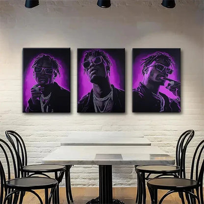 3pcs Confident Musicians with Glasses Perfect Wall Art Canvas Unframed – High Quality Print 100% Australian Made Wall Canvas