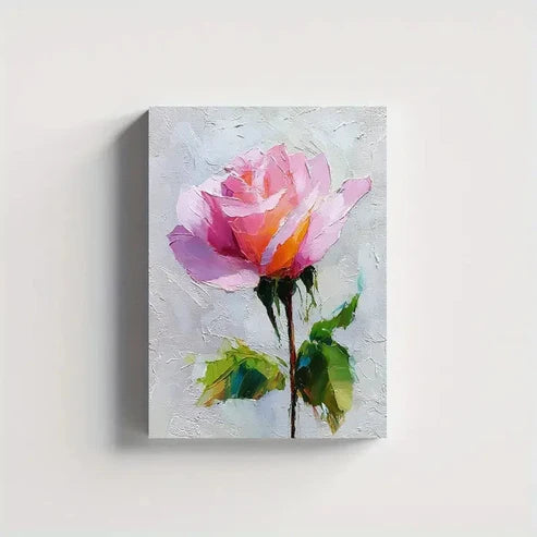 Beautiful ink Rose Oil Pastel Painting 60x90cm Metal Print Ready to Hang