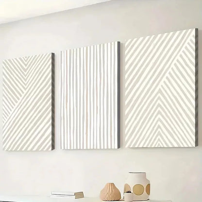3pcs Minimalist Style Modern Line Arrangement Wall Art Set Canvas Framed 50x70cm - High Quality Print 100% Australian Made Wall Canvas Ready to Hang