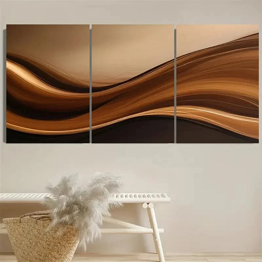 3pcs Minimalist Elegance Abstract Waves Wall Art Set Canvas Framed 40x60cm - High Quality Print 100% Australian Made Wall Canvas Ready to Hang