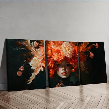 3pcs Elegant Woman Wall Art Set Canvas Unframed - High Quality Print 100% Australian Made Wall Canvas