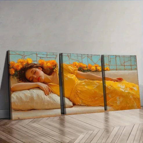 3pcs Luxurious Plastic Wall Art Set Canvas Unframed – High Quality Print 100% Australian Made Wall Canvas