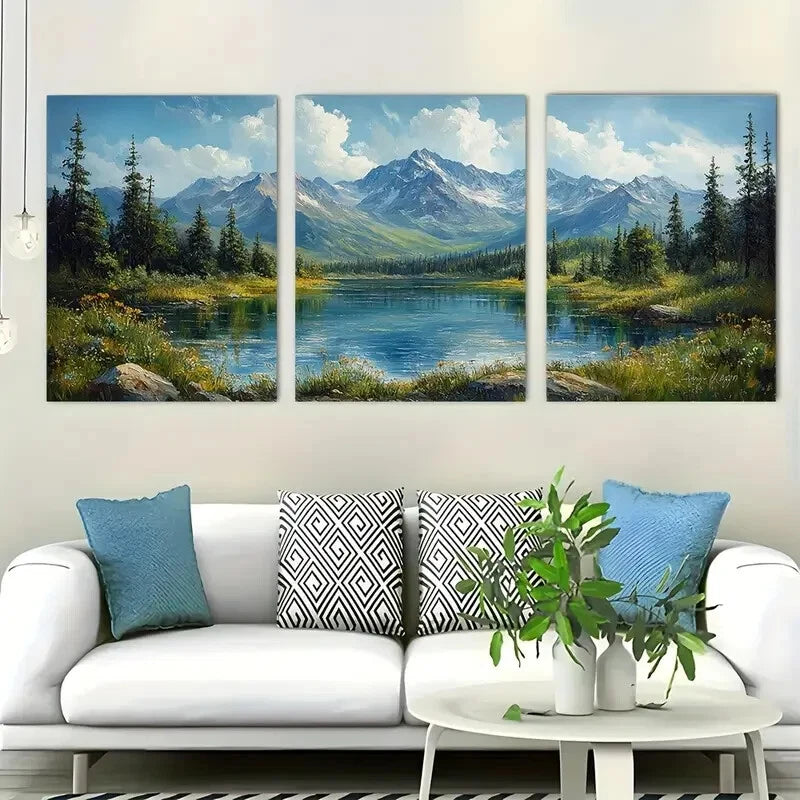 3pcs Mount Elbert Colorado Evergreen Perfect Wall Art Set Canvas Framed 40x60cm - High Quality Print 100% Australian Made Wall Canvas Ready to Hang