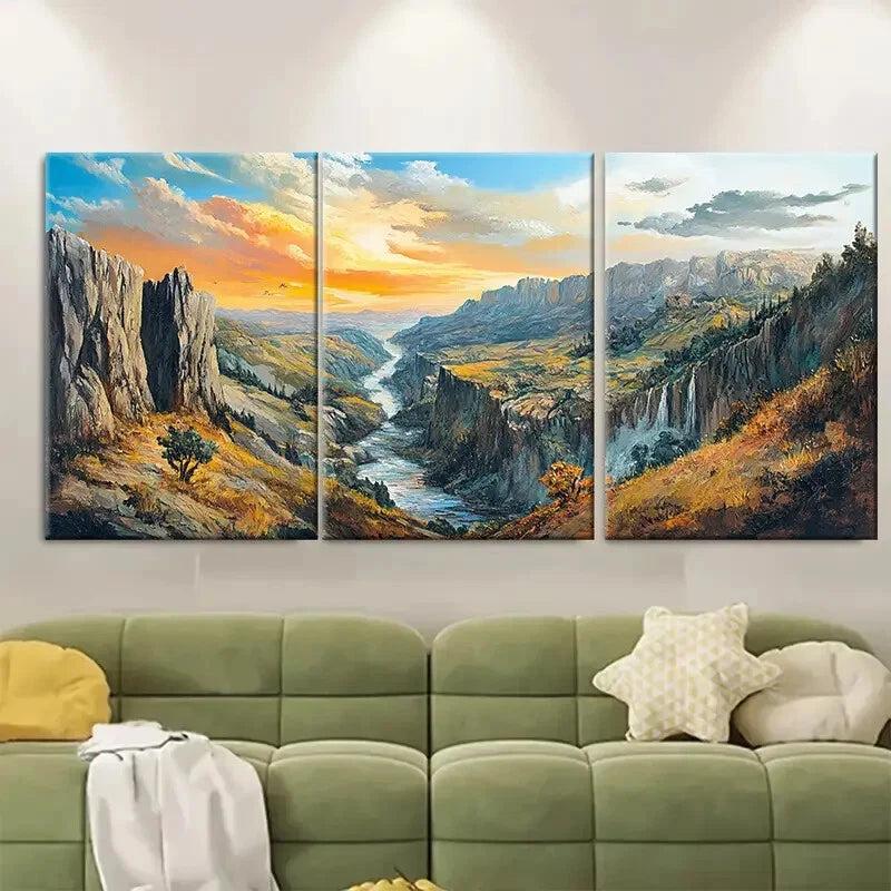 3pcs Douro Valley Portugal Scenic Landscape Metal Print Ready to Hang Art