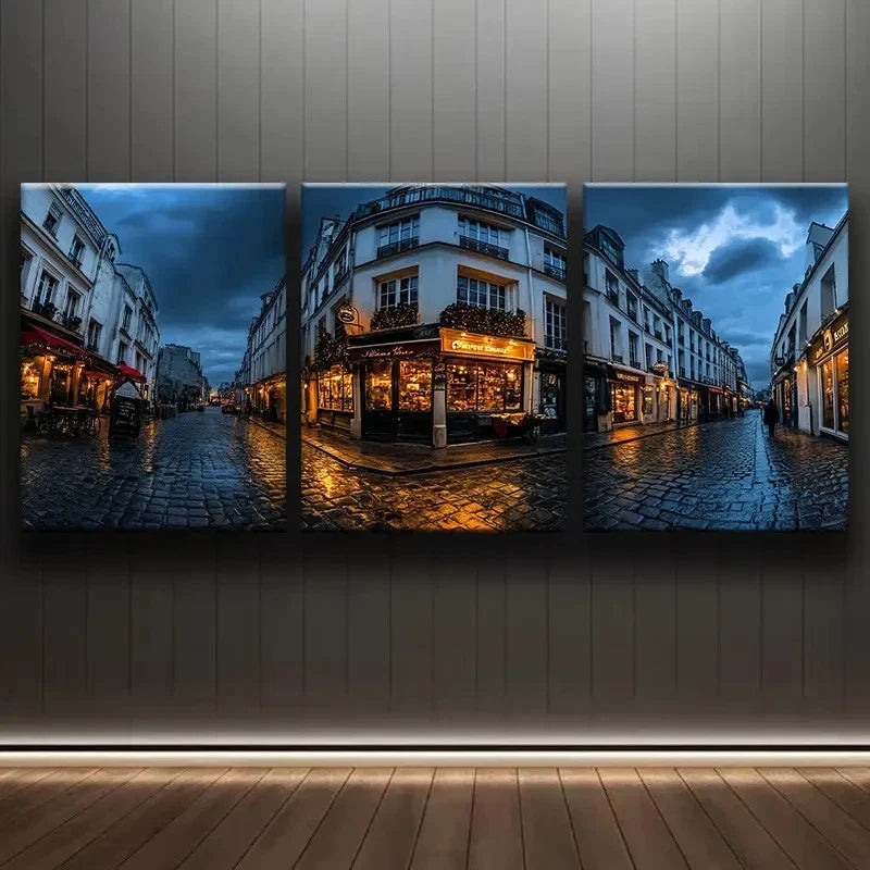 3pcs Old Building Architecture Wall Art Set Canvas Framed 50x70cm - High Quality Print 100% Australian Made Wall Canvas Ready to Hang