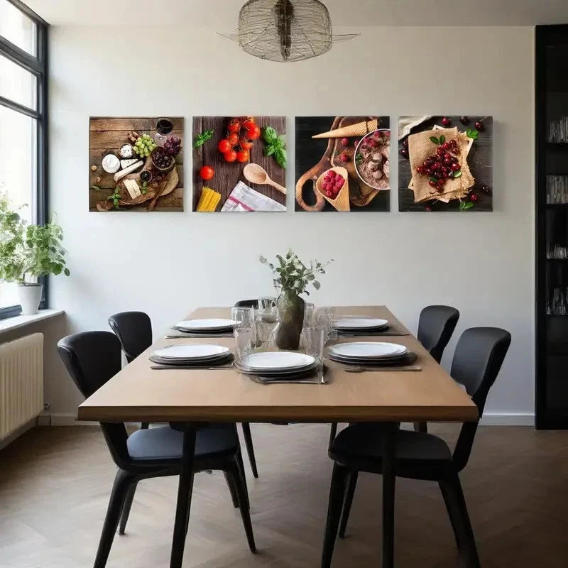 4pcs Colorful Fruit Wall Art Canvas Framed