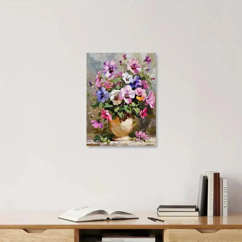 Beautiful Vibrant Blue Pink And Purple Painting 40x60cm Metal Print Ready to Hang