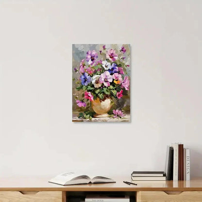 Beautiful Vibrant Blue Pink And Purple Painting 40x60cm Metal Print Ready to Hang