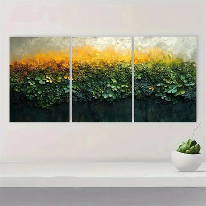 3pcs Abstract Moss Texture Oil Fashion Theme Metal Print Ready to Hang Art