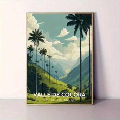 Valle De Cocora Palm Colombian Landscape Travel Poster Print Wall Art