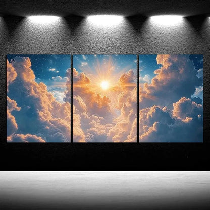 3pcs Beautiful Sky Sunrise Clouds Metal Print Ready to Hang Art