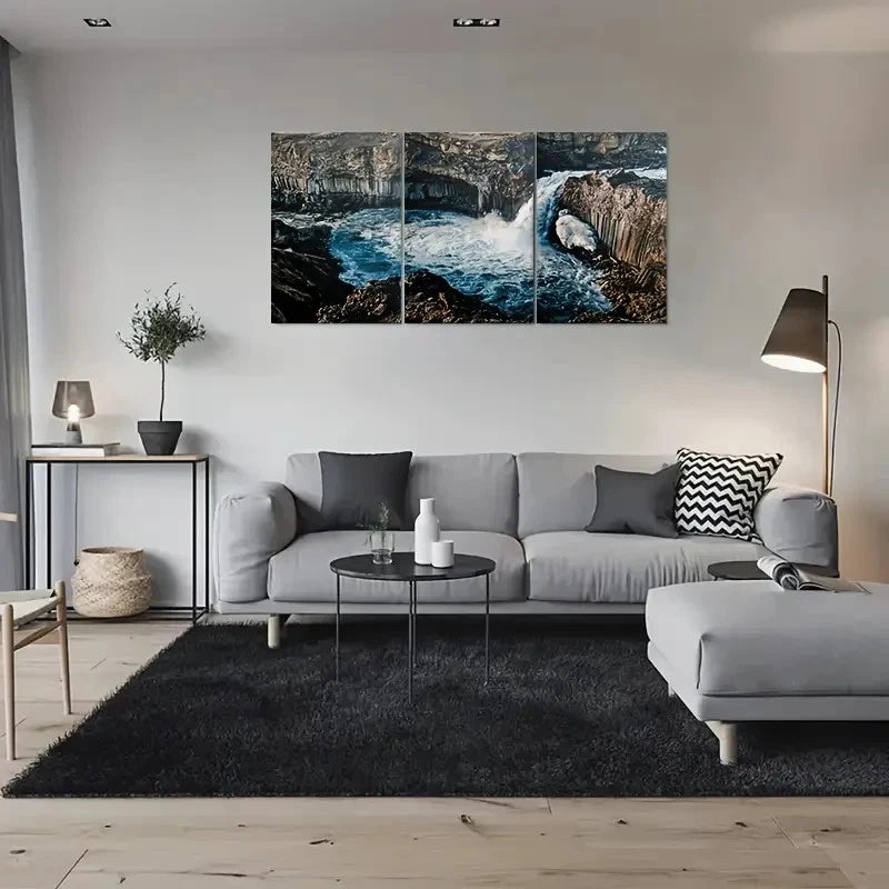 3pcs Ocean Waves Triptych Coastal Scene Metal Print Ready to Hang Art