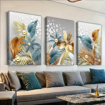 3pcs Luxury Butterfly Art Canvas Framed 60X90 cm - High Quality Print 100% Australian Made Wall Canvas Ready to Hang