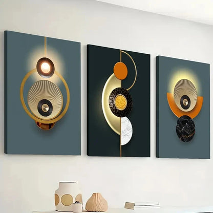 3pcs Modern Fashion Graphics Geometry Perfect Wall Art Set Canvas Framed 40x60cm - High Quality Print 100% Australian Made Wall Canvas Ready to Hang