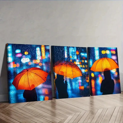 3pcs Yellow Umbrella Luxurious Wall Art Set Canvas Unframed - High Quality Print 100% Australian Made Wall Canvas