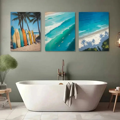 3pcs Palm Leaves Monstera Leaves Metal Print Ready to Hang Art