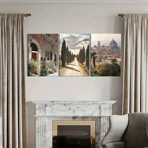 3pcs Florence Baldini Garden Art Painting Wall Art Canvas Unframed - High Quality Print 100% Australian Made Wall Canvas