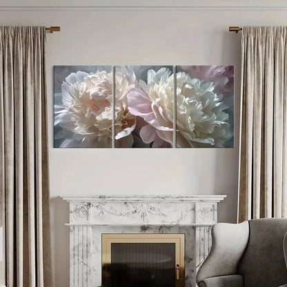 3pcs Floral Abstract Design Luxurious Texture Metal Print Ready to Hang Art