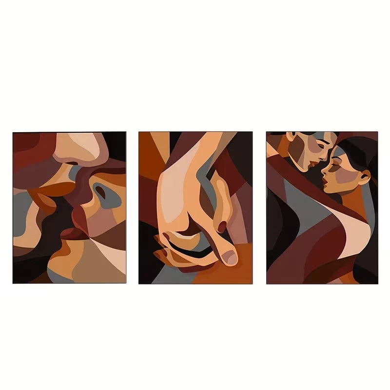 3pcs Romantic Abstract Love Decor Wall Art Set Canvas Framed 40x60cm - High Quality Print 100% Australian Made Wall Canvas Ready to Hang