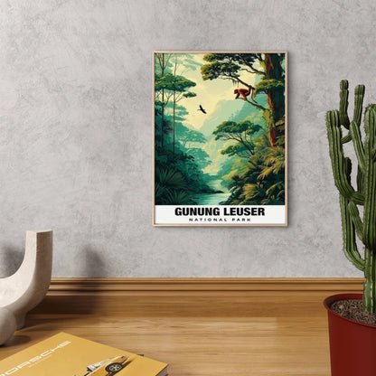 Indonesian National Tropical Jungle Park Travel Poster Print Wall Art