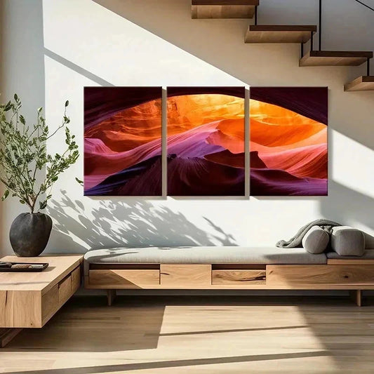 3pcs Spectacular Antelope Canyon Modern Wall Art Set Canvas Framed 40x60cm - High Quality Print 100% Australian Made Wall Canvas Ready to Hang