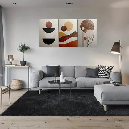 3pcs Modern Geometric Painting Patterns Metal Print Ready to Hang Art