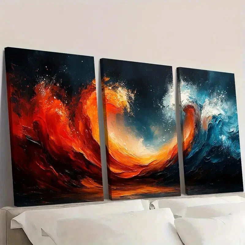 3pcs Modern Oceanic Scenery with Vibrant Colors Wall Art Set Canvas Framed 40x60cm - High Quality Print 100% Australian Made Wall Canvas Ready to Hang
