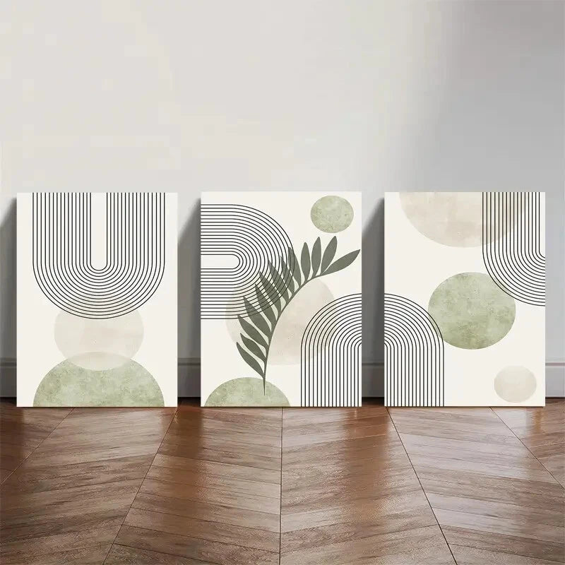 3pcs Modern Abstract Geometric Wall Art Set Canvas Framed 40x60cm - High Quality Print 100% Australian Made Wall Canvas Ready to Hang