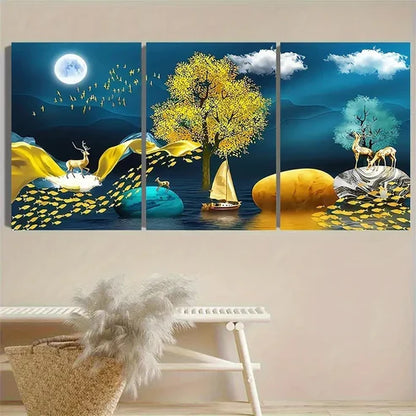 3pcs Surreal Moonlit Wall Art Canvas Unframed - High Quality Print 100% Australian Made Wall Canvas
