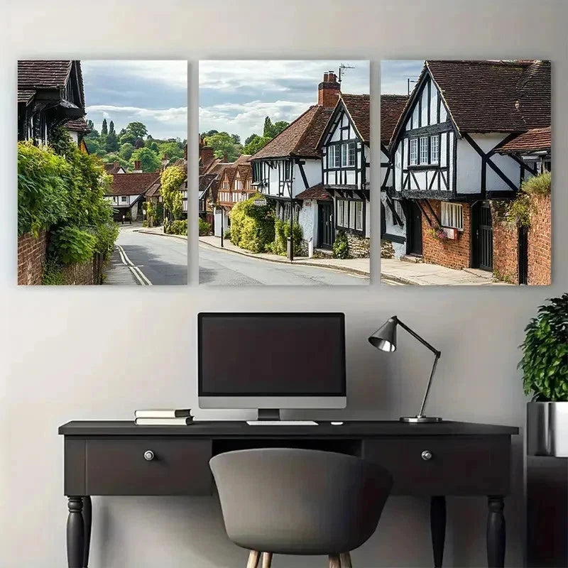 3pcs High Wycombe Buckinghamshire Perfect Wall Art Set Canvas Framed 60x90cm - High Quality Print 100% Australian Made Wall Canvas Ready to Hang