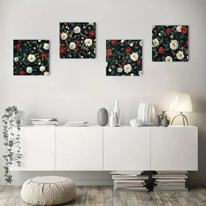 4pcs Flowers in botanical gardenWall Art Canvas Framed