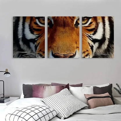 3pcs Realistic Tiger Face Decor   Wall Art Set Canvas Framed 60x90cm - High Quality Print 100% Australian Made Wall Canvas Ready to Hang
