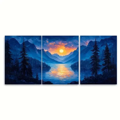 3pcs Columbia Gorge Oregon Landscape Wall Art Set Canvas Unframed – High Quality Print, 100% Australian Made Wall Canvas