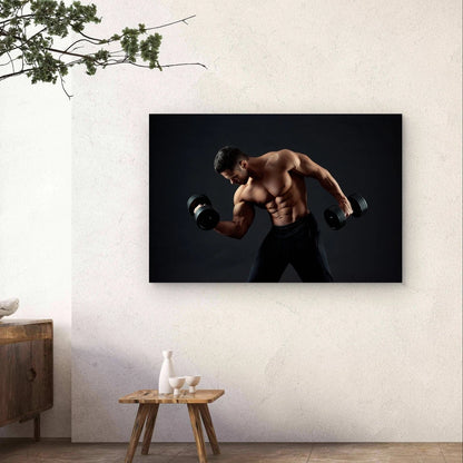 Muscular Fitness Athlete Working Out 5mm Plastic Poster Ready to Hang 90x60cm