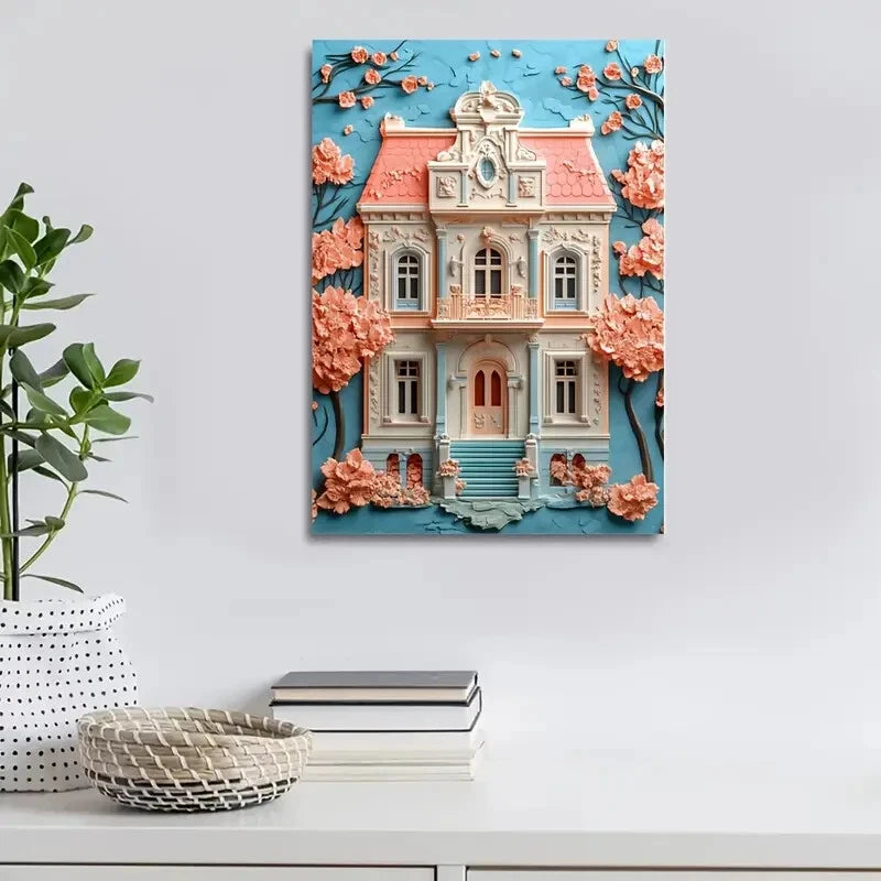 Beautiful eart Blossoms Measuring Painting 40x60cm Metal Print Ready to Hang