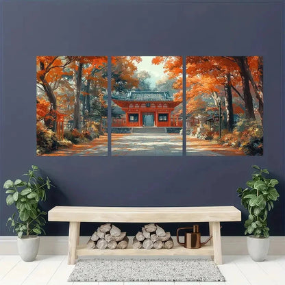 3pcs Kiawes Hausa Ukiyo-E Japanese Perfect Wall Art Set Canvas Framed 40x60cm - High Quality Print 100% Australian Made Wall Canvas Ready to Hang