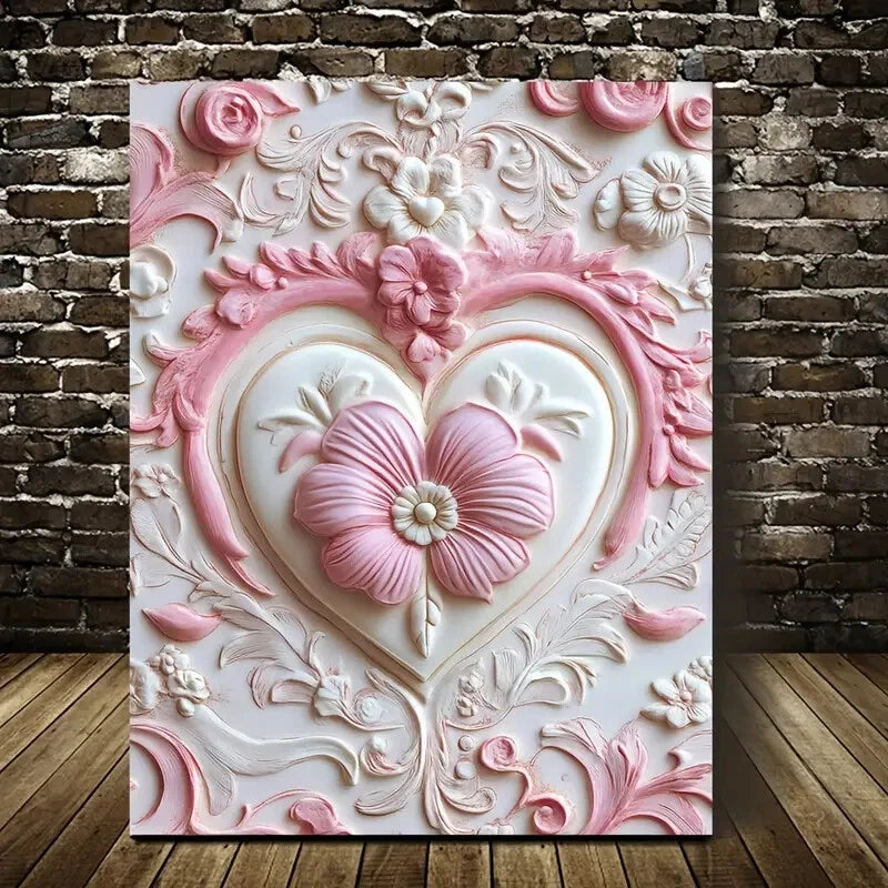 Rainbow Cookie Design in Pink Painting 40x60cm Metal Print Ready to Hang