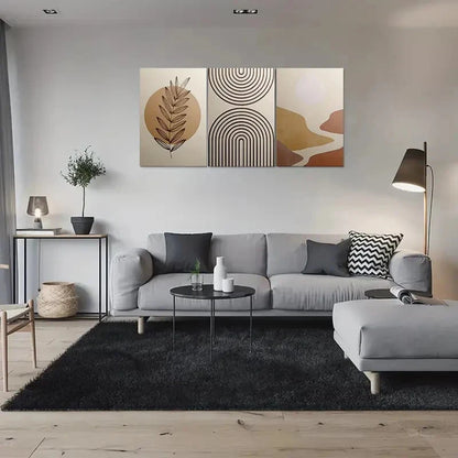 3pcs Modern Abstract Geometric Patterns Metal Print Ready to Hang Art