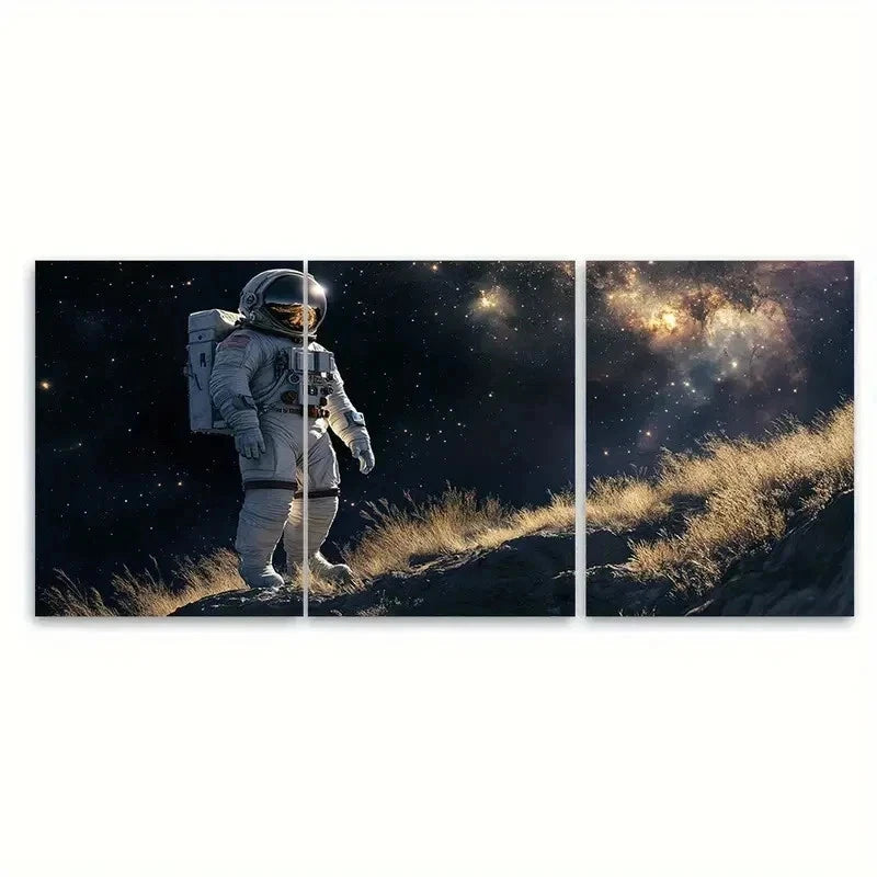 3pcs Galaxy Universe Deep Space GD Wall Art Set Canvas Framed 60x90cm - High Quality Print 100% Australian Made Wall Canvas Ready to Hang