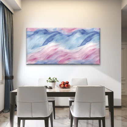 Blue Pink Swirls Wall Art Canvas Office Home Room Framed 120x60cm