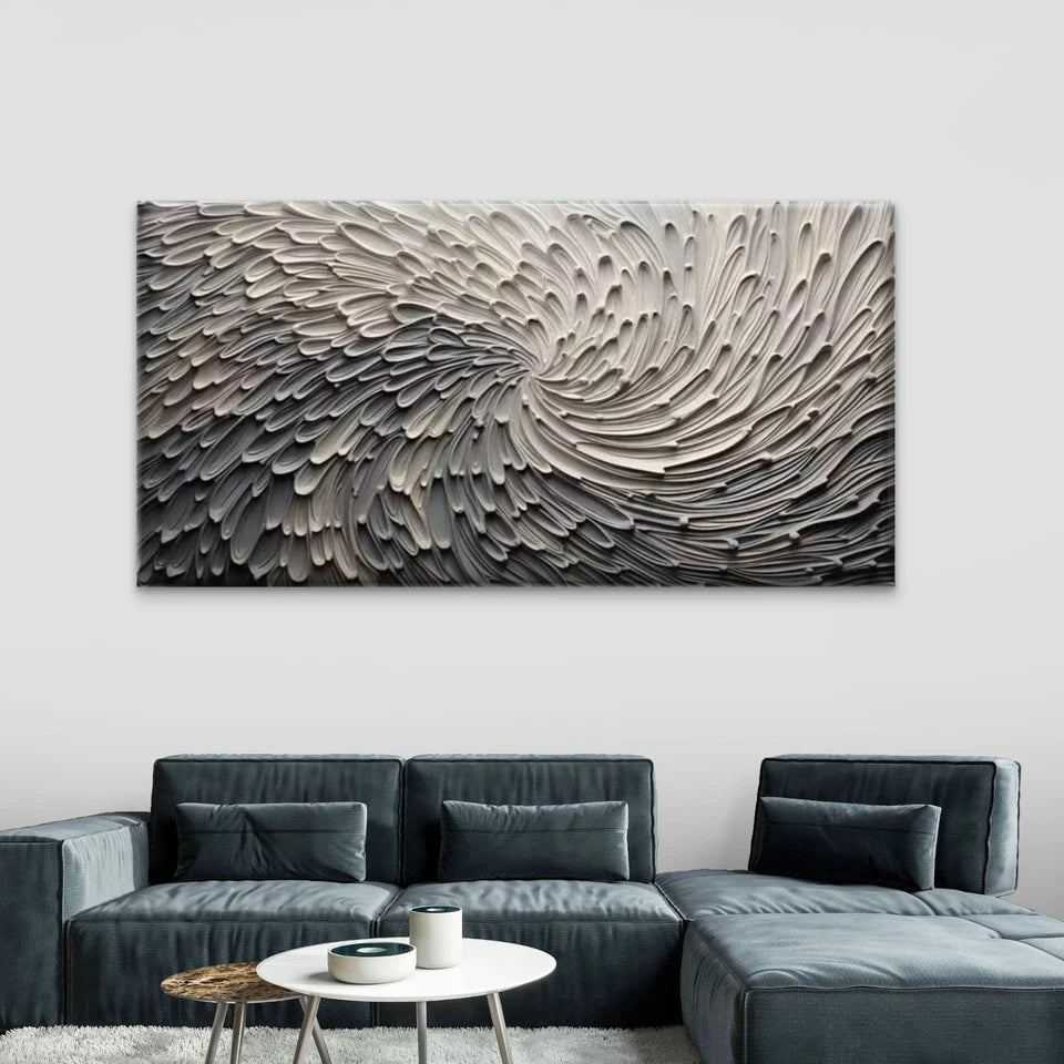 Feathered Motion Wall Art Canvas Office Home Room Framed 120x60cm