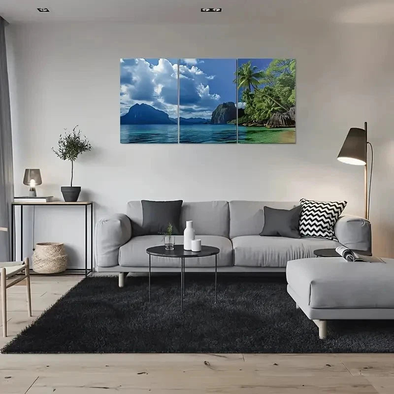 3pcs Beach Paradise Tropical Ocean Metal Print Ready to Hang Art