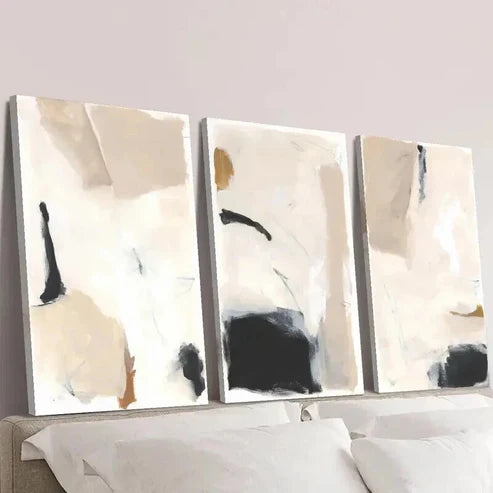 3pcs Beige Abstract Nordic Style Textured Wall Art Canvas Unframed – High Quality Print 100% Australian Made Wall Canvas