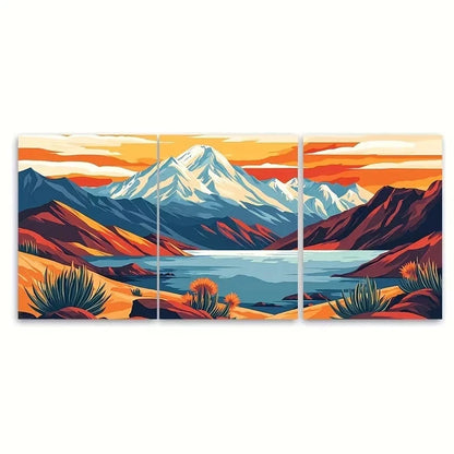 3pcs South America & Andes Mountain Scenery Wall Art Set Canvas Framed 40x60cm – High Quality Print 100% Australian Made Wall Canvas Ready to Hang