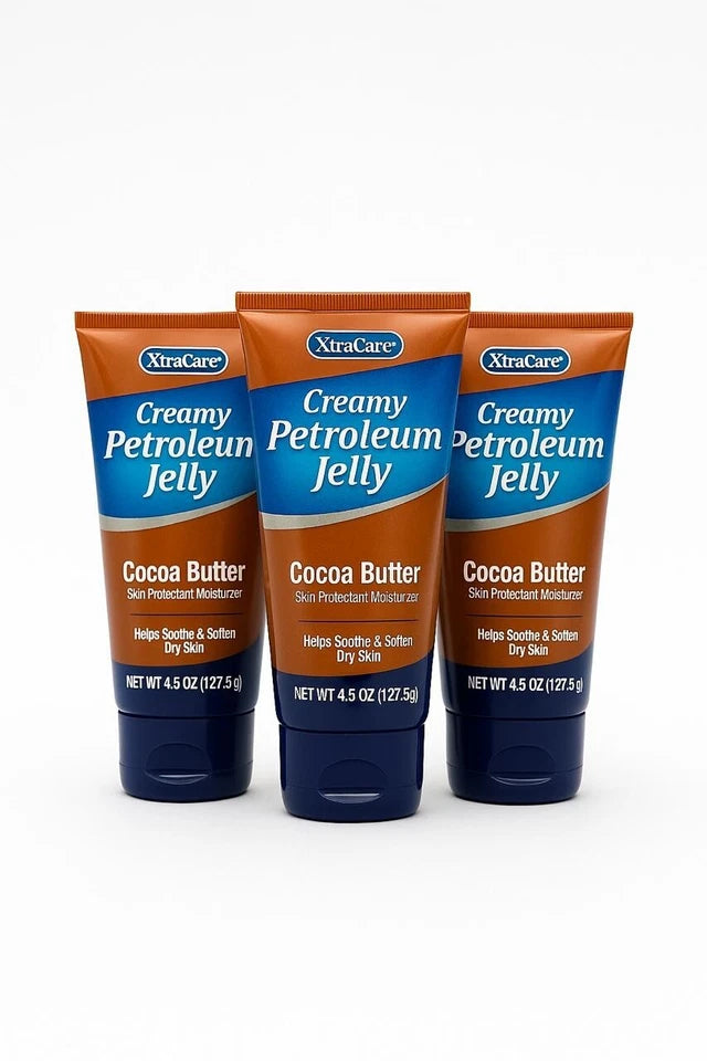 3 Pack XtraCare Creamy Petroleum Jelly Cocoa Butter - Moisturizer for Dry Skin